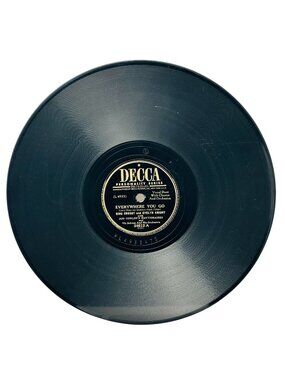 Bing Crosby and Evelyn Knight Everywhere You Go 10in Shellac 78 RPM Decca 24612